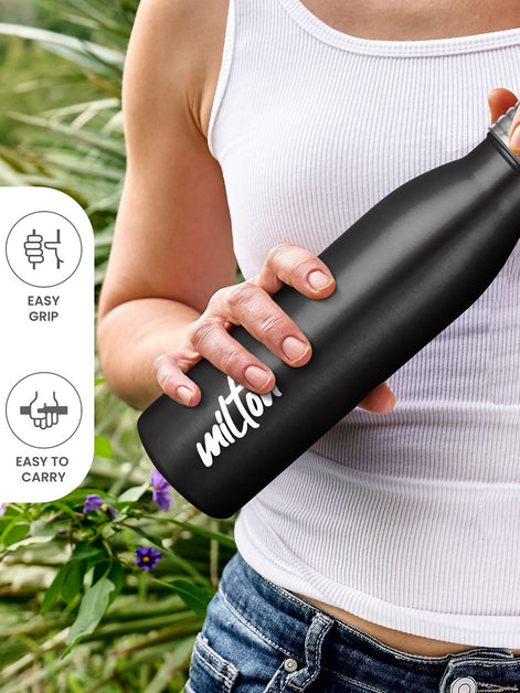 Milton Black Breeze Stainless Steel Single Water Bottle