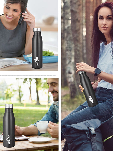 Milton Black Breeze Stainless Steel Single Water Bottle