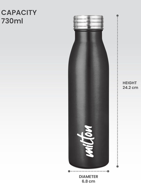 Milton Black Breeze Stainless Steel Single Water Bottle