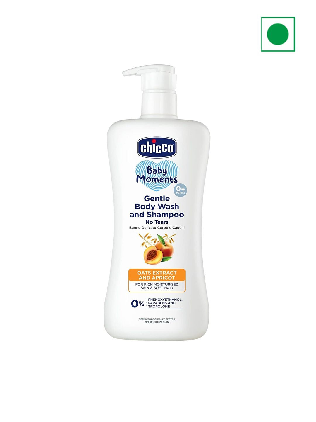 Chicco Baby Moments Gentle Body Wash & Shampoo with Apricot & Oats