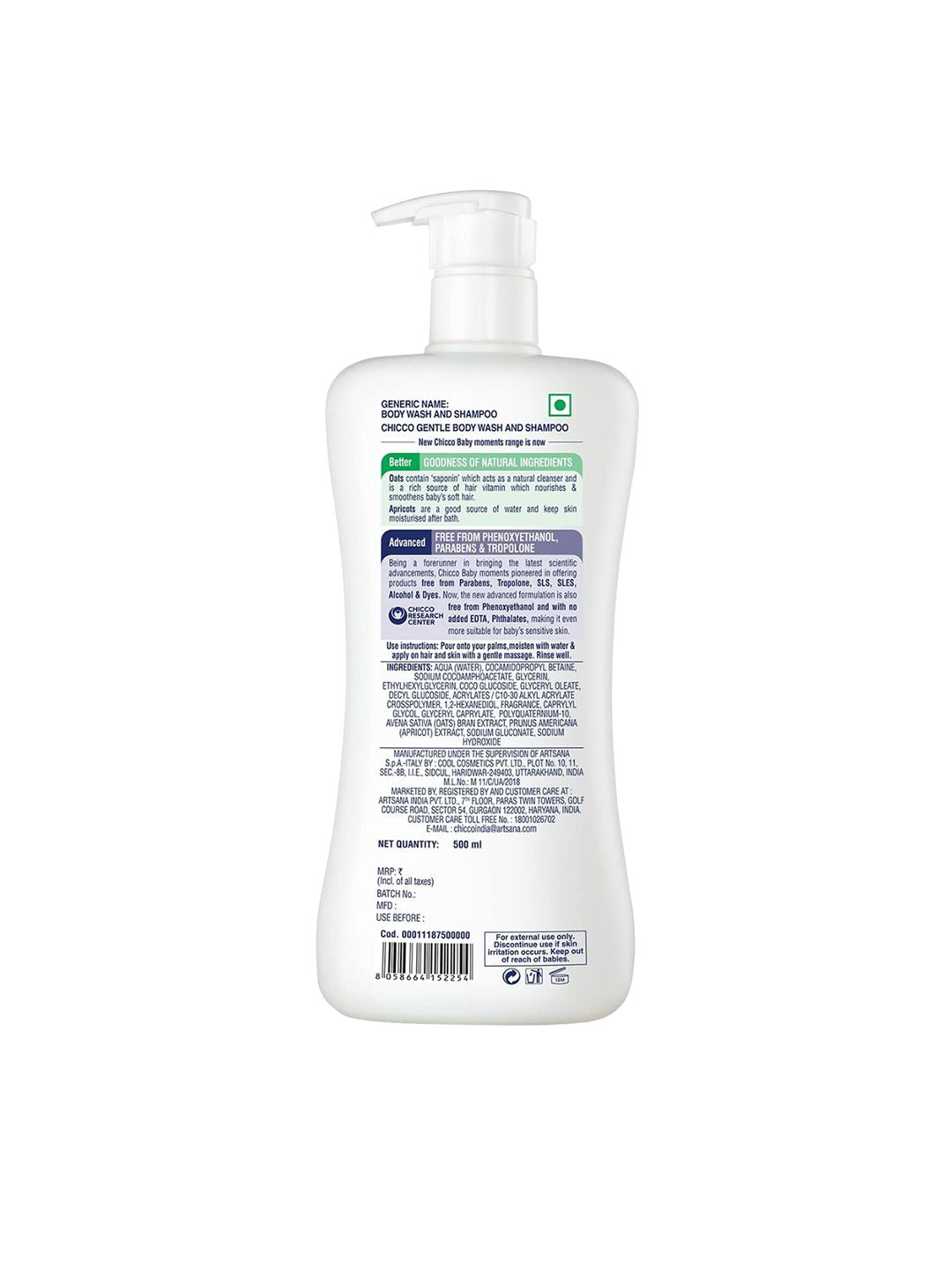 Chicco Baby Moments Gentle Body Wash & Shampoo with Apricot & Oats