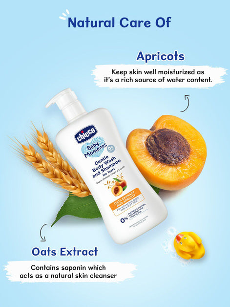 Chicco Baby Moments Gentle Body Wash & Shampoo with Apricot & Oats