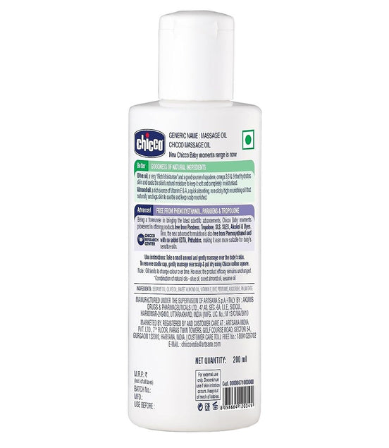 Chicco Baby Moments Moisturizing Massage Oil with Olive & Almond Oil