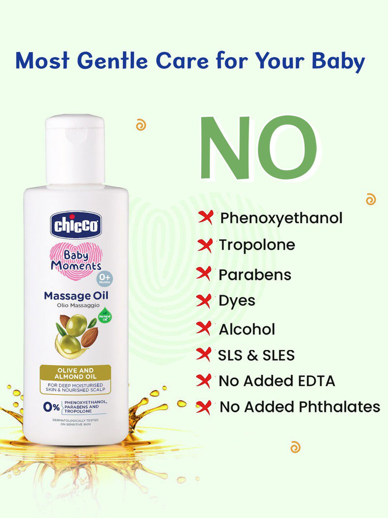 Chicco Baby Moments Moisturizing Massage Oil with Olive & Almond Oil - image 6 of 8 - Baby Care