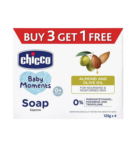 Chicco Baby Moments Soap — Buy 3 Get 1 Free Nourishing Bath Bar