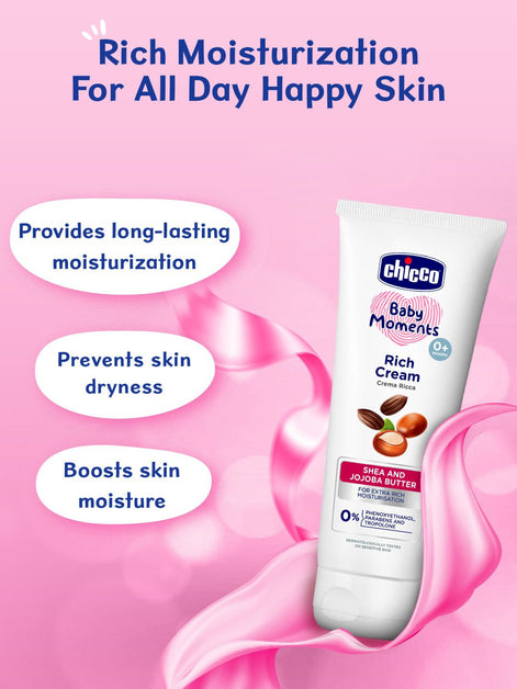 Chicco Baby Moments Rich Cream For Extra Rich Moisturization - 100g