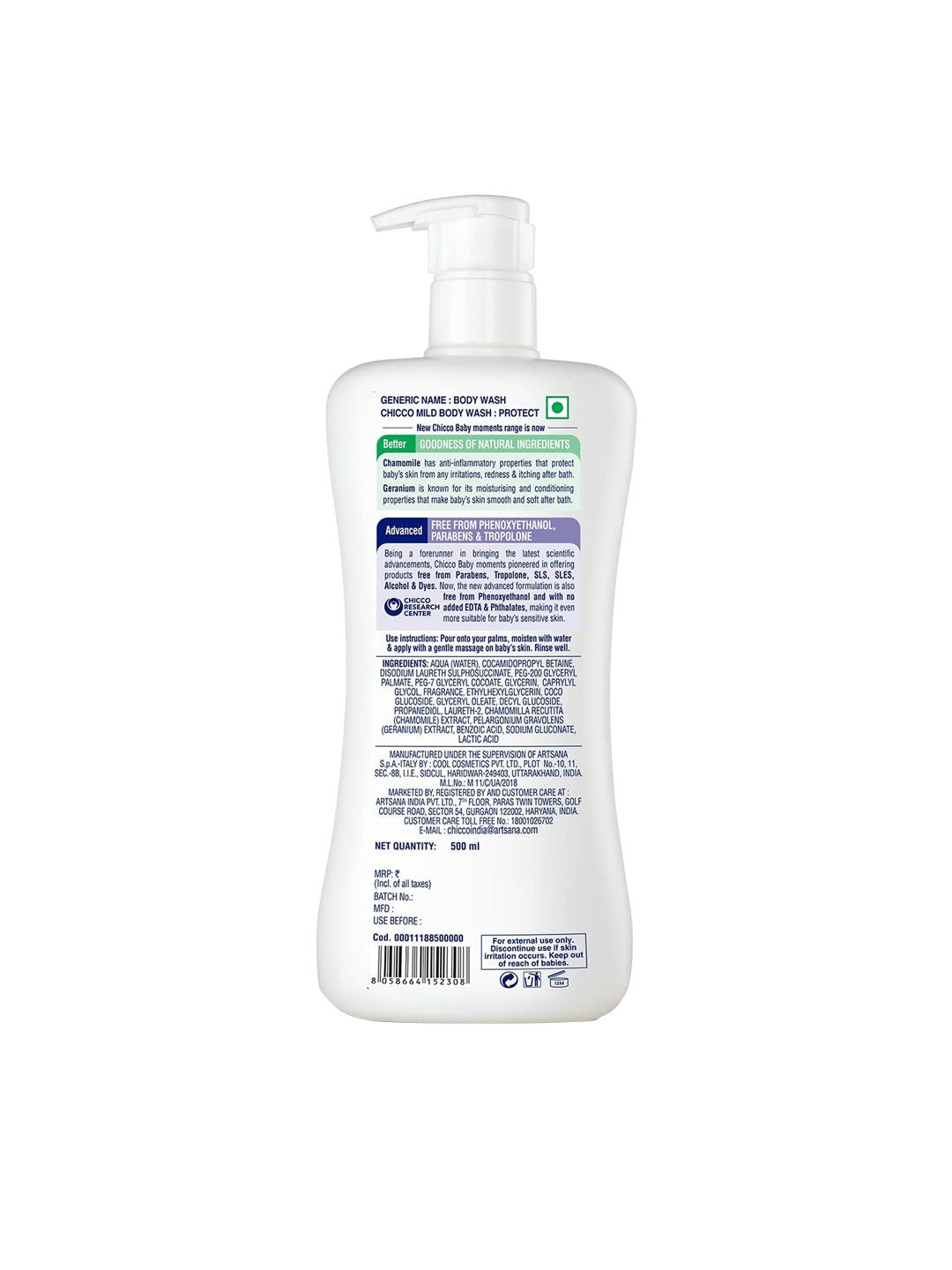 Chicco Baby Moments Mild Body Wash With Chamomile & Geranium
