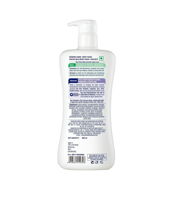 Chicco Baby Moments Mild Body Wash With Chamomile & Geranium