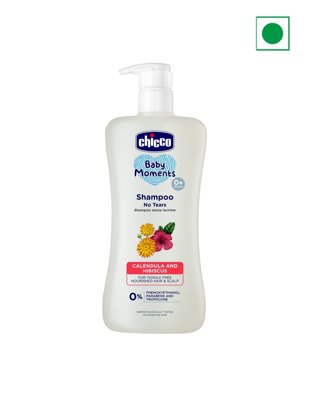Chicco Baby Moments Shampoo for Tear-Free with Hibiscus & Calendula