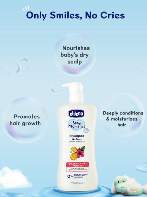 Chicco Baby Moments Shampoo for Tear-Free with Hibiscus & Calendula