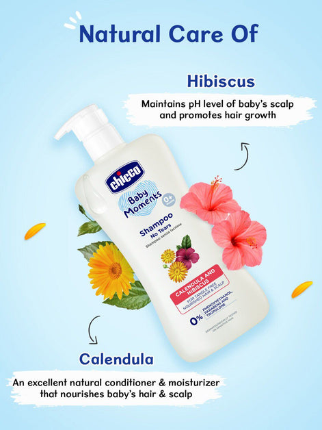 Chicco Baby Moments Shampoo for Tear-Free with Hibiscus & Calendula