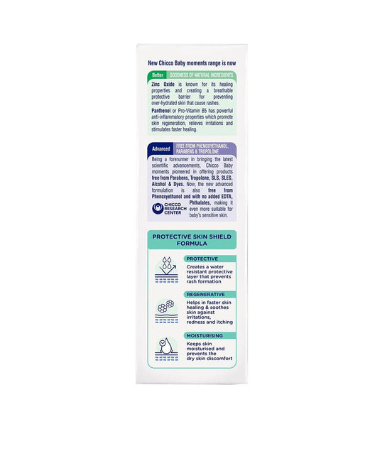 Chicco Baby Moments Diaper Rash Cream - Prevent Rashes & Irritation - 100ml