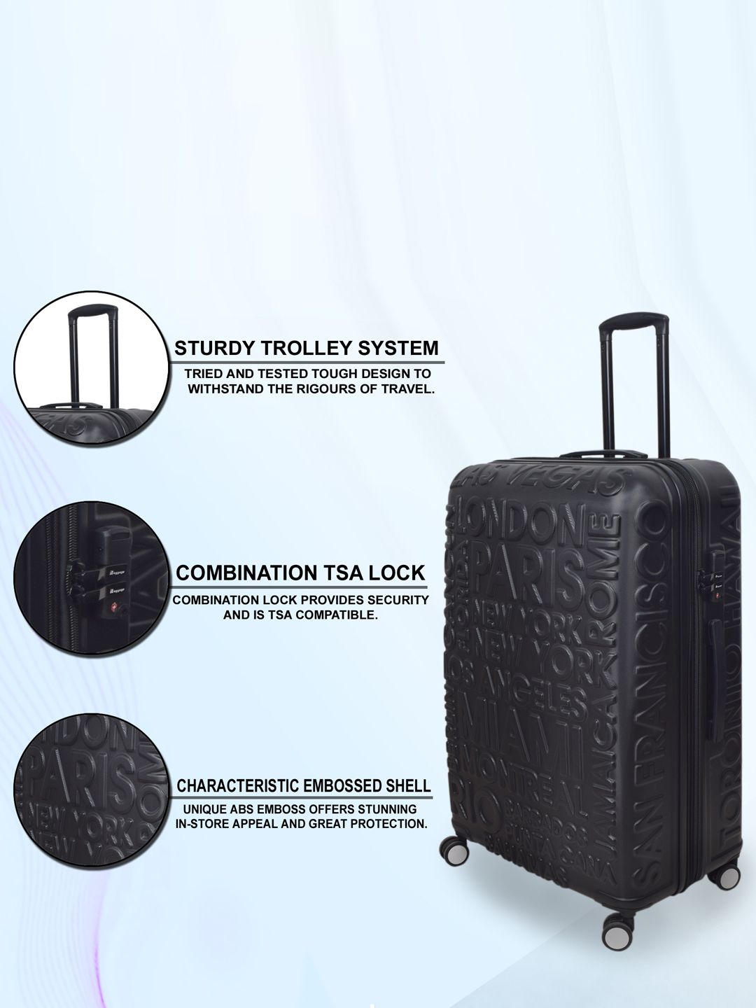 IT Luggage Destinations Black Trolley Bag