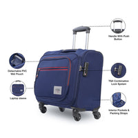 Tommy Hilfiger Taylor overnighter cabin trolley bag in Navy — view 4