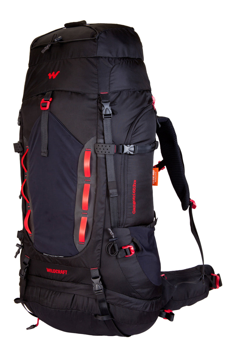 Wildcraft Gangotri Pro 65 L rucksack in Black - side view