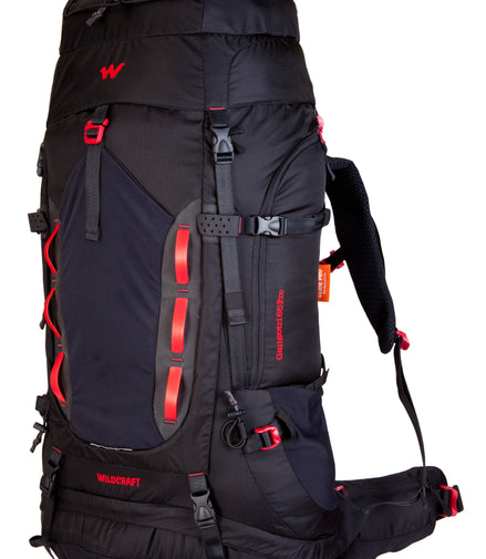 Wildcraft Gangotri Pro 65 L rucksack in Black - side view