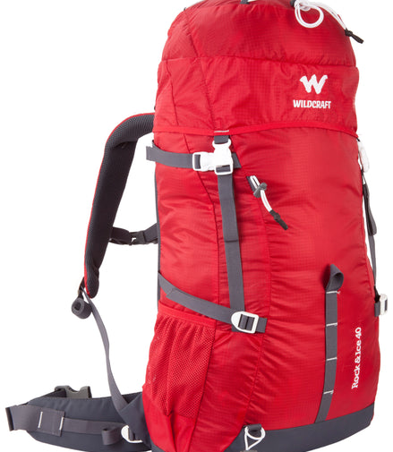 Wildcraft Rock & Ice ripstop rucksack in Red - side view