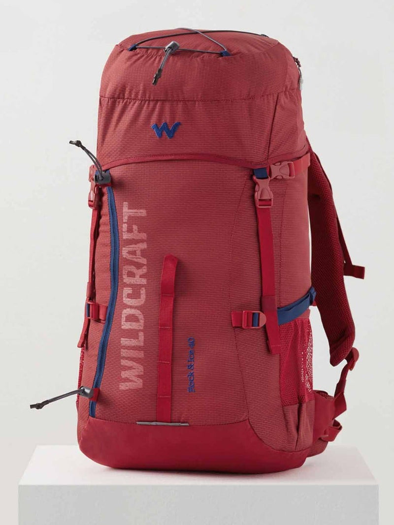 Wildcraft Rock & Ice 40 L rucksack in Red - side view