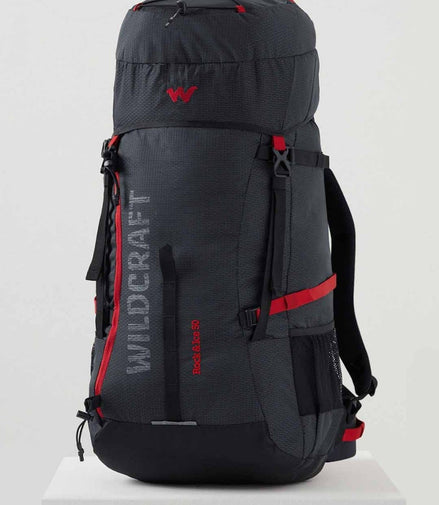 Wildcraft Rock & Ice 50 L rucksack in Black - side view