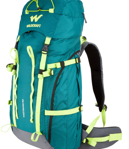 Wildcraft Trailblazer trekking rucksack in Teal - side view