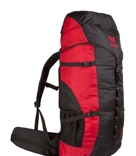 Wildcraft Cliff 60 L rucksack in Red - side view