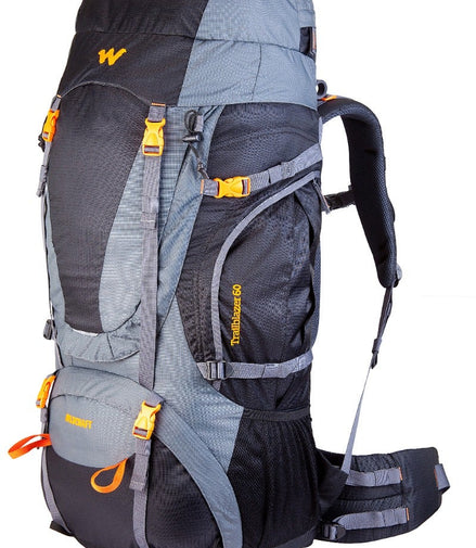 Wildcraft Trailblazer 60 L trekking rucksack in Black - side view