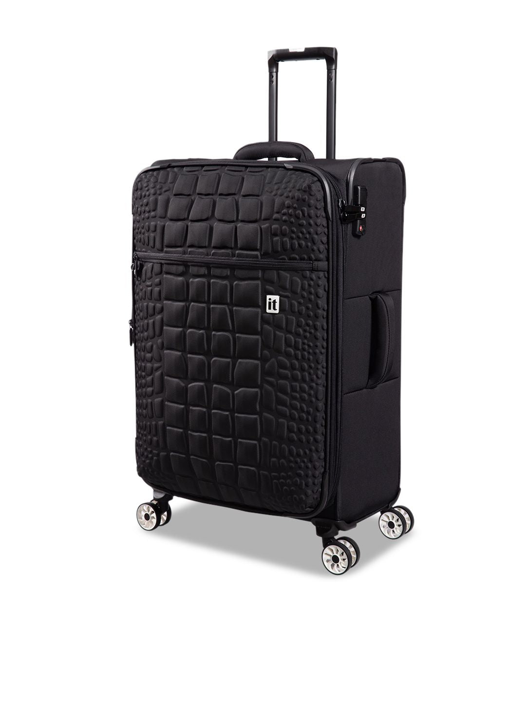 IT Luggage Reptilian Black Trolley Bag