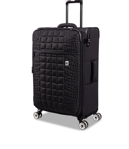 IT Luggage Reptilian Black Trolley Bag
