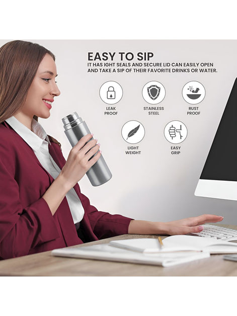 Milton Silver Glide Stainless Steel Water Bottle - 1000ml