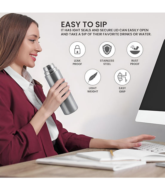 Milton Silver Glide Stainless Steel Water Bottle - 1000ml