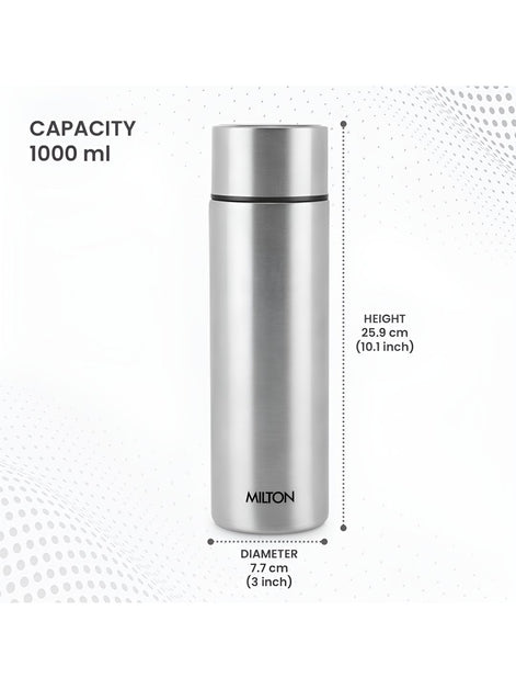 Milton Silver Glide Stainless Steel Water Bottle - 1000ml