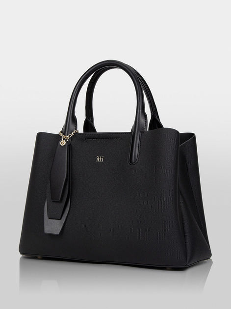 Itti Women Trapez Textured Structured Handheld Bag With Pouch