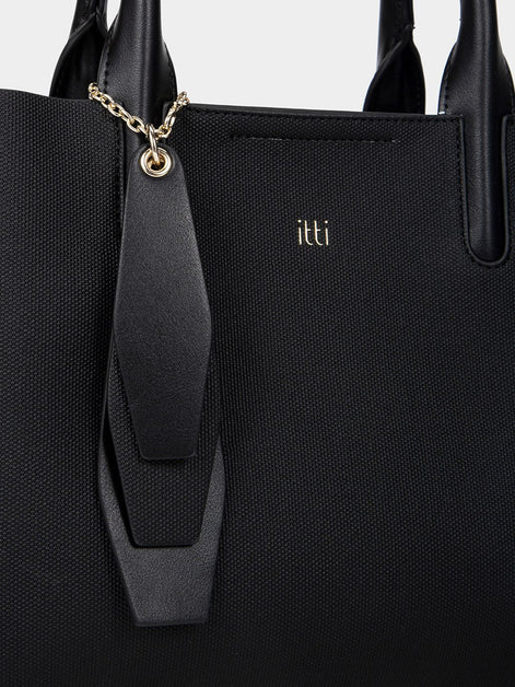 Itti Women Trapez Textured Structured Handheld Bag With Pouch