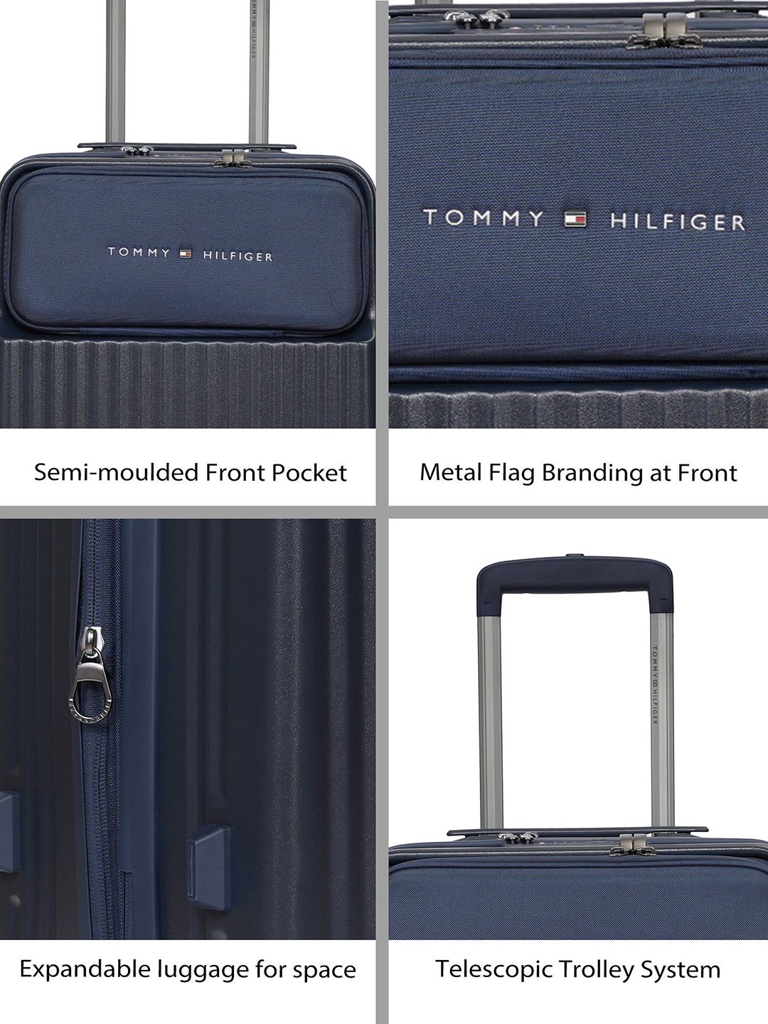 Tommy Hilfiger Pittsburg Textured Hard-Sided Trolley Bag