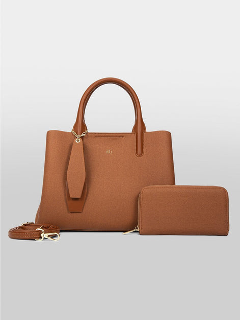 Itti Women Trapez Textured Structured Handheld Bag With Pouch ( Limited Edition )