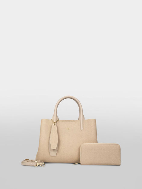 Itti Women Trapez Textured Structured Handheld Bag With Pouch