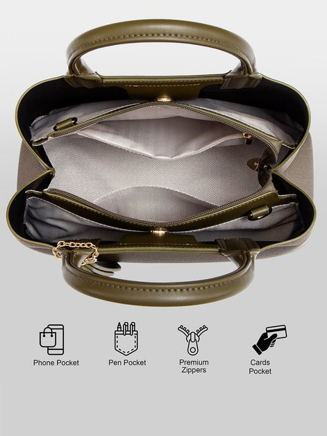 Itti Women Trapez Textured Structured Handheld Bag With Pouch ( Limited Edition )