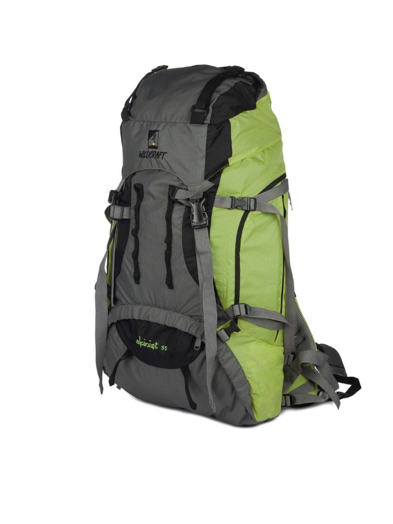 Wildcraft Alpinist 55 L rucksack in Green - back system