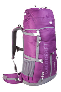 Wildcraft Rock & Ice 40 L rucksack in Purple - back panel