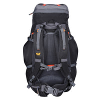Wildcraft Trailblazer 50 L trekking rucksack in Black - back panel view