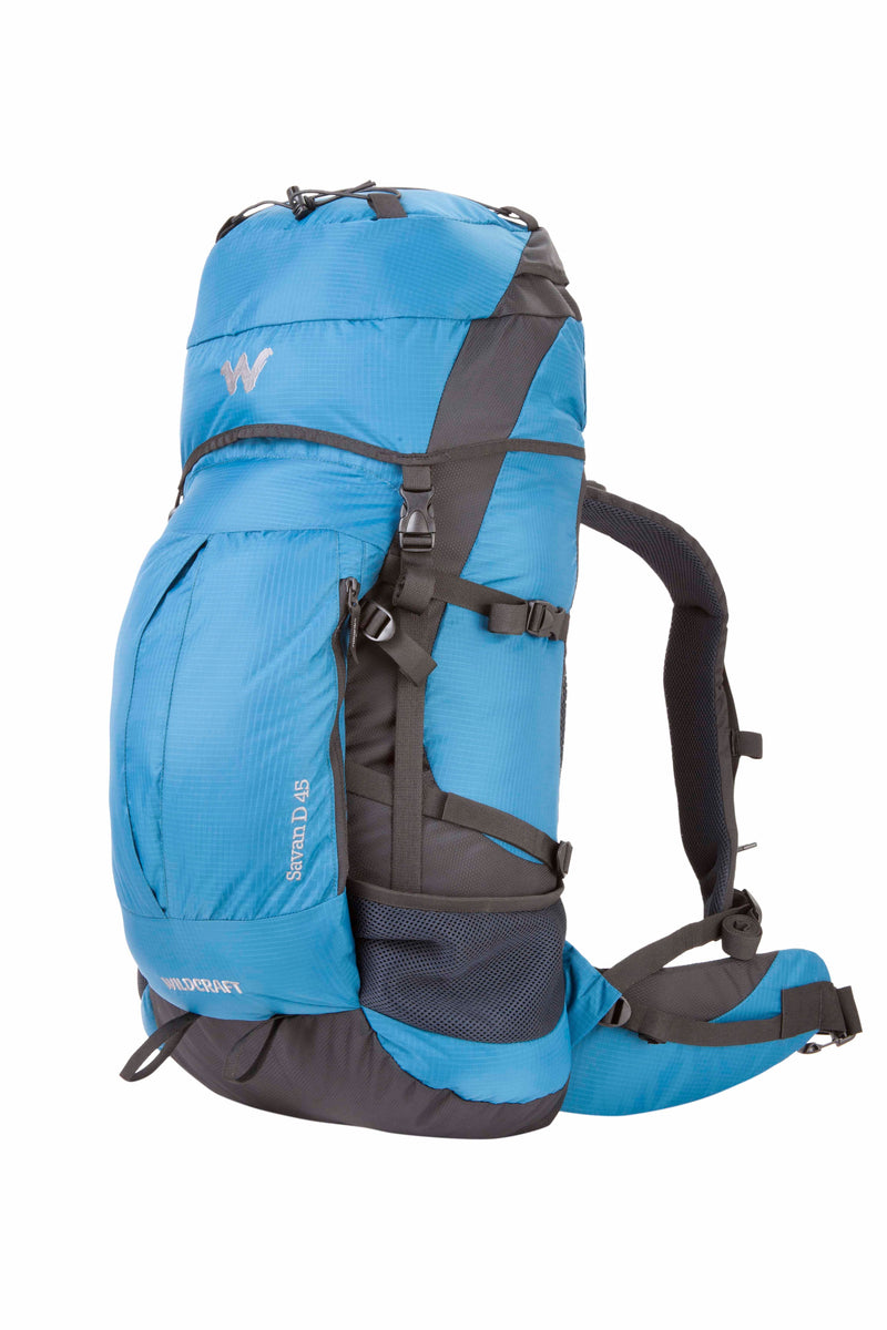 Wildcraft Savan D trekking rucksack in Blue - back panel