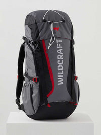 Wildcraft Trailblazer 40 L trekking rucksack in Black Grey - back panel view