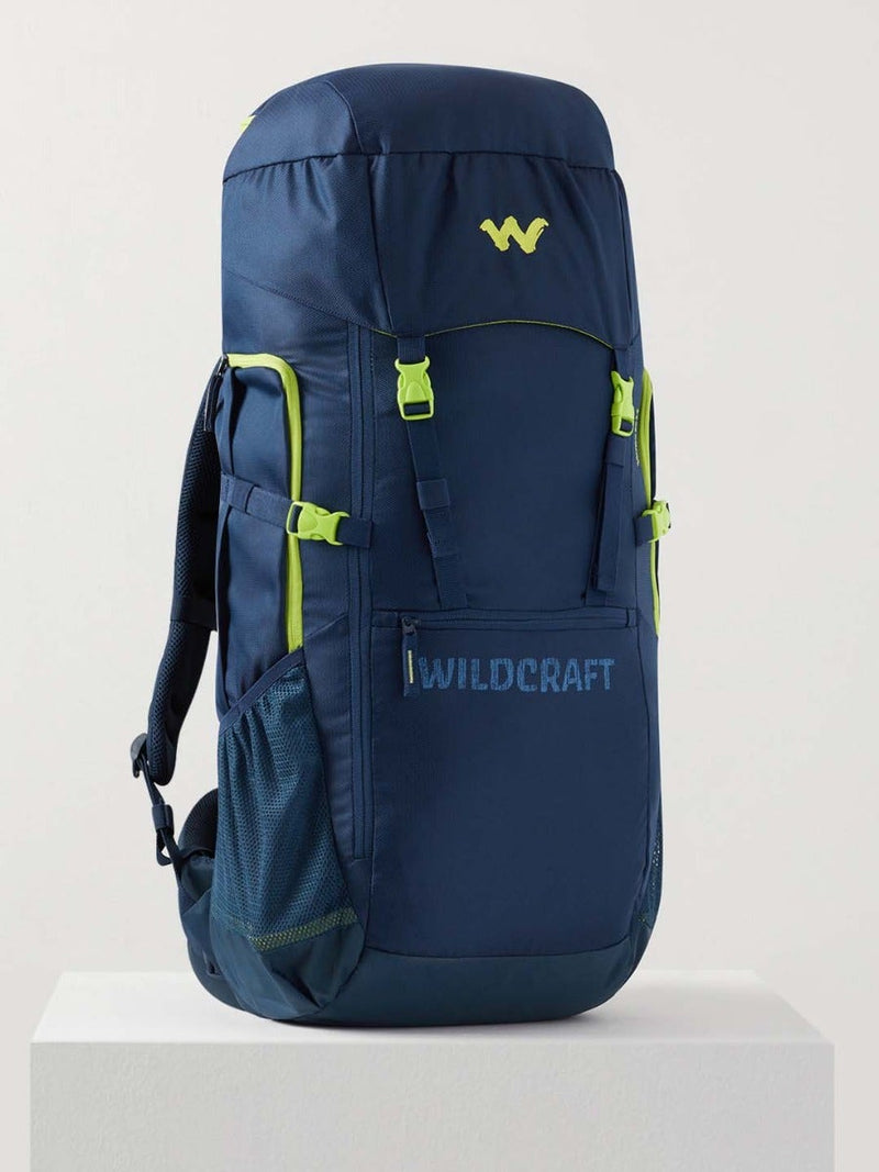 Wildcraft Verge 2 60 L hiking rucksack in Dark Blue - back panel view