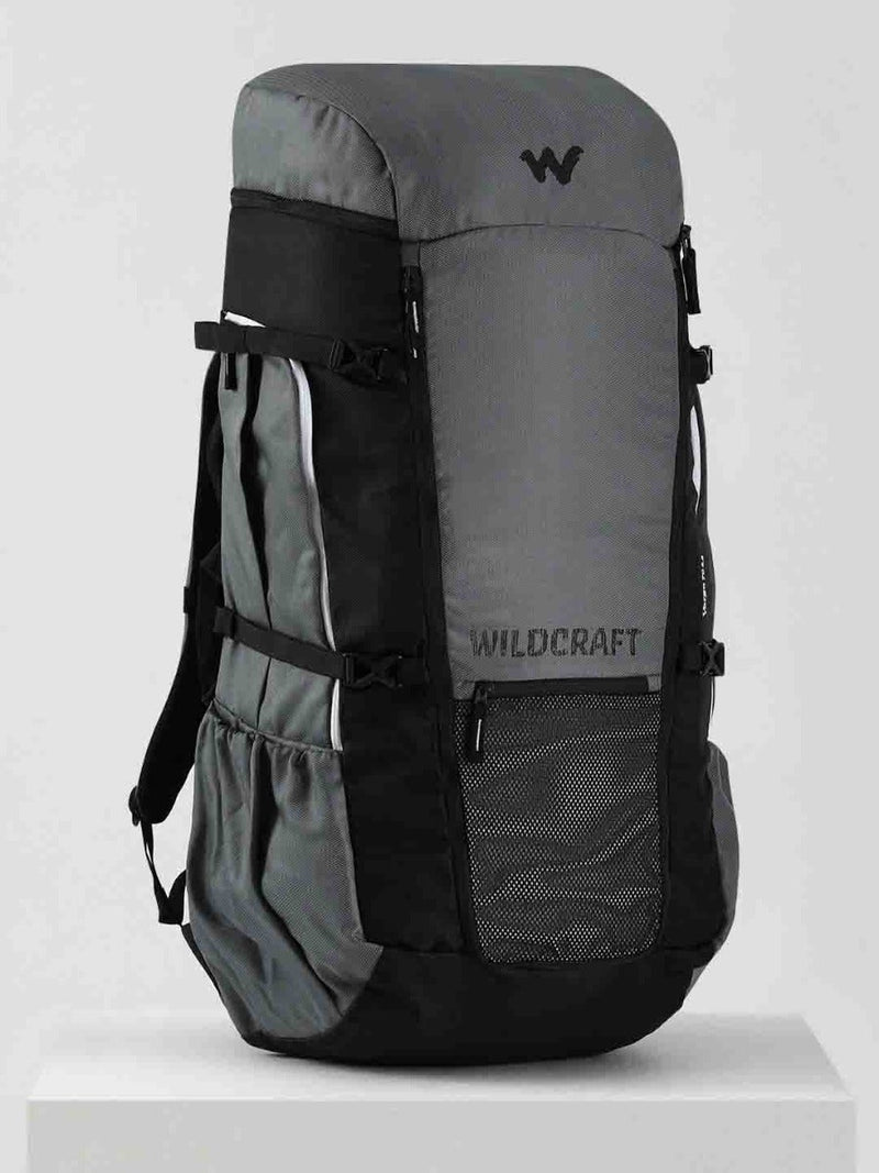 Wildcraft Verge 2 70 L hiking rucksack in Light Grey - back panel view
