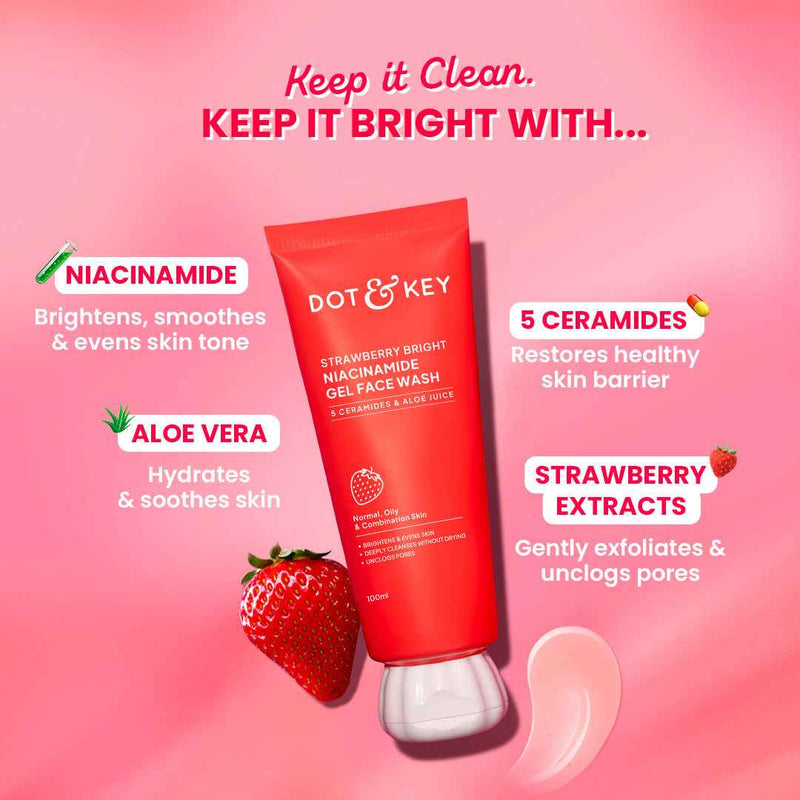 Dot & Key Strawberry Bright Niacinamide Gel Face Wash