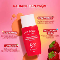 Dot & Key Strawberry Dew Tinted Sunscreen SPF 50+, Warm Ivory- Pack of 2