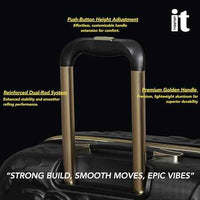 IT Luggage Skulls II Expandable Hard Trolley — Black with Gold 24