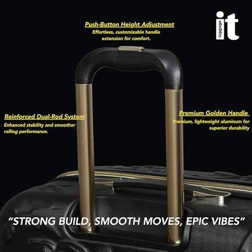IT Luggage Skulls II Expandable Hard Trolley — Black with Gold 24