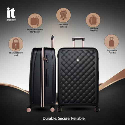 IT Luggage Fashionista Pro Expandable Hard Trolley — Black