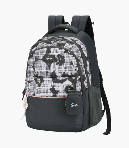 Genie Quilsy 40L Laptop Backpack With Raincover - Dark Grey